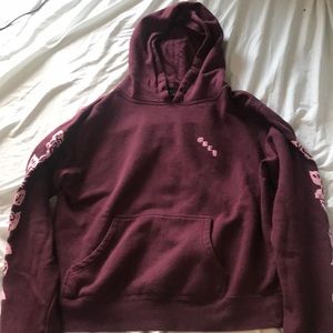 Obey Purple & Pink Rose Hoodie Size L